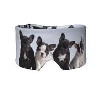 Chiots bouledogues français mignons,Masque pour les yeux bloquant la lumière Cache-yeux et cache-oreilles pour le sommeil