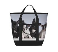 Chiots bouledogues français mignons,Sacs à lunch isothermes de grande capacité pour femmes et hommes