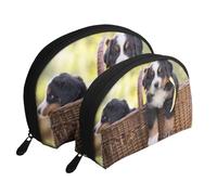 Chiots Bouvier Bernois, Trousse de Maquillage Coquille Femme Petit Porte-Monnaie Trousse de Toilette Trousse à cosmétiques 2 pièces