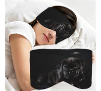 Chiots Cane Corso noirs, Masque de sommeil pour la maison, les voyages et le travail posté, couvrant entièrement les yeux et bloquant la lumière