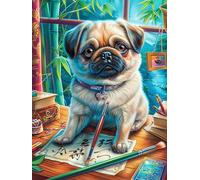 Chiots Carlin dans Une pièce Douillette Puzzle 500 Pièces pour Adultes Educa Vision Unique Décoration Salon Activité Créative Cadeau Original Famille 500 PCS