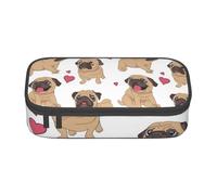 Chiots carlins drôles de Dessin animé, Trousse à Crayons, Trousse à Crayons, Trousse à Crayons de Grande capacité, Trousse à cosmétiques