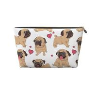 Chiots carlins drôles de Dessin animé, Trousse de Maquillage Trousse à cosmétiques Trousse de Toilette de Voyage Portable Pochette de Toilette