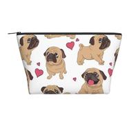 Chiots carlins drôles de Dessin animé, Trousse de Toilette Trousse de Maquillage Sac à cosmétiques Trousse de Toilette de Voyage Portable