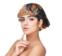 Chiots Cavalier King Charles Spaniel d'automne,Bonnet de nuit en satin pour adulte - Bonnet de nuit élastique pour femme, couvre-cheveux de nuit