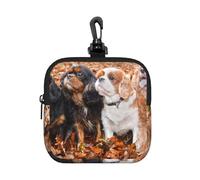 Chiots Cavalier King Charles Spaniel d'automne,Pochette de Rangement carrée à Fermeture éclair, Porte-Monnaie en néoprène, Petit Portefeuille, Pochette à Monnaie, Porte-Monnaie