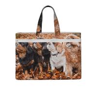 Chiots Cavalier King Charles Spaniel d'automne,Sac à documents en toile avec fermeture éclair, sac fourre-tout, porte-documents pour l'école et le bureau