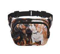 Chiots Cavalier King Charles Spaniel d'automne,Sac Banane carré Double Couche, Sac de Poitrine