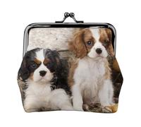 Chiots Cavalier King Charles Spaniel de Petite Taille,Porte-Monnaie en Cuir PU, Petit Portefeuille, Pochette à Monnaie avec Fermoir Baiser