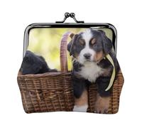 Chiots de Bouvier Bernois,Porte-Monnaie en Cuir PU, Petit Portefeuille, Pochette à Monnaie avec Fermoir Baiser