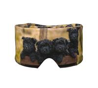 Chiots de la famille Affenpinscher Chiens noirs Singe,Masque pour les yeux bloquant la lumière Cache-yeux et cache-oreilles pour le sommeil