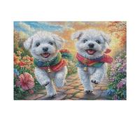 Chiots de West Highland White Terrier Puzzle 300 Pièces pour Adultes Educa Vision Moderne Carton Épais Décoration Salon Activité Créative Cadeau Unique 300 PCS