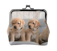 Chiots Golden Retriever, Chiens Labrador,Porte-Monnaie en Cuir PU, Petit Portefeuille, Pochette à Monnaie avec Fermoir Baiser