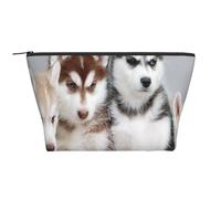 Chiots Husky Chiens, Trousse de Toilette Trousse de Maquillage Sac à cosmétiques Trousse de Toilette de Voyage Portable