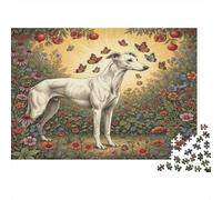 Chiots Jardin Puzzle 1000 Pièces Adulte avec Couleurs Éclatantes, Puzzles pour Adultes Cheval Fleuriénigme De Compétence Logique pour Une Activité Zen, Puzzle Cadeau d'anniversaire