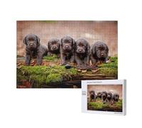 Chiots Labrador Brown Little Puppies Famille,Puzzle Familial en Bois de 1 000 pièces pour Adultes et Adolescents, décoration d'intérieur