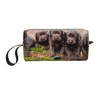 Chiots Labrador Famille de Petits Chiots Bruns, Trousse de Maquillage Trousse à cosmétiques Trousse de Toilette de Voyage Portable Pochette de Maquillage