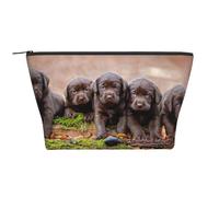 Chiots Labrador Famille de Petits Chiots Bruns, Trousse de Toilette Trousse de Maquillage Sac à cosmétiques Trousse de Toilette de Voyage Portable