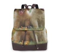 Chiots Labrador Retriever Jaune,Sac à dos imperméable pour femme, sac à dos de voyage léger en cuir PU tendance
