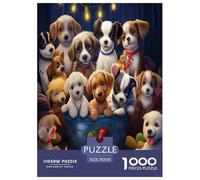 Chiots Puzzle 1000 Pieces Cadeau Unique Animaux Jeu Éduchatif Défi Jouet À De Qualité Supérieure Peinture Art pour Adultes Et Enfants À Partir De 12 Ans 70x50cm/1000pcs