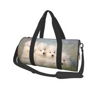 Chiots Samoyèdes Chiens Blancs Famille Petit Samoyède, Sac de Voyage de Grande capacité, Sac à Main Rond, Sac de Voyage de Sport, fourre-Tout, Sac de Fitness