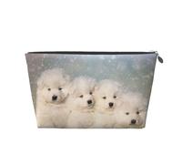 Chiots Samoyèdes Chiens Blancs Famille Petit Samoyède, Trousse de Toilette Trousse de Maquillage Sac à cosmétiques Trousse de Toilette de Voyage Portable