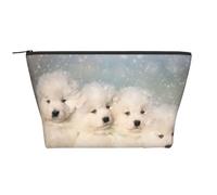 Chiots Samoyèdes Chiens Blancs Famille Petit Samoyède, Trousse de Toilette Trousse de Maquillage Sac à cosmétiques Trousse de Toilette de Voyage Portable