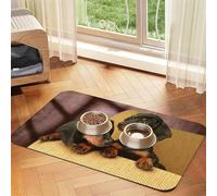 Chiots teckels Animaux de Compagnie Chiens Petit Teckel,Tapis d'alimentation pour Animaux de Compagnie, Sets de Table en Cuir PU pour Chats et Chiens,30x45cm