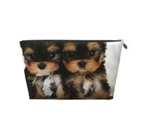 Chiots Yorkshire Terrier Chiens Mignons Jumeaux Yorkie, Trousse de Toilette Trousse de Maquillage Sac à cosmétiques Trousse de Toilette de Voyage Portable