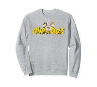 Chip And Dale Character Logo Sweatshirt, Unisexe pour adultes, Gris Chiné, S