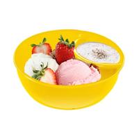 Chip And Dip Bowls - Food Grade PP 15x5cm | Anti-Soggy Divided Cereal Serving Dish, Stackable Plate With Dipping Section Cracker Bowls Bread Dipping Platters | For Snacks Salads Chips Party Use