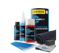 Chipex Kit de retouche Kit de réparation de rayures, peinture automobile mélangée selon le code couleur pour tous les modèles - Correspondance exacte garantie - Version Pro (grand format)