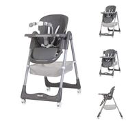 Chiplolino, chaise haute enfant First Spoon Roues pliables Arche de jeu Ceinture, coloris:gris