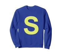 Chipmunk Costume de Carnaval pour Halloween Lettre S Bleu Sweatshirt