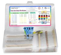 CHIPNEW Lot de 1000 résistances à film carbone 1/4 W (0,25 W) ± 5 % de carbone, 25 valeurs pour projets de bricolage, réparation d'appareils électriques et amateurs d'électronique - 1 ohm ~ 1 m ohm,