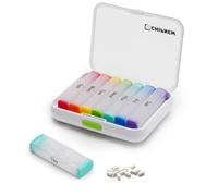 CHIPNEW Pilulier 2 fois par jour par semaine - Organiseur de médicaments étanche et de qualité alimentaire - Grand pilulier de voyage amovible pour 7 jours, support pour suppléments, vitamines et