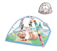 Chipolino Arche jeu, tapis d'éveil Lumières Peluches suspendues Mélodies Miroir, coloris:bleu