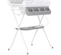 Chipolino Baignoire à langer 2 en 1 avec compartiment pour accessoires pliable et support avec bouchons, couleur : gris