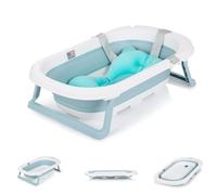 Chipolino Baignoire pour bébé Isla avec coussin de bain pliable, intégrée, coloris:bleu