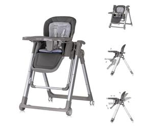 Chipolino Chaise haute 2 en 1 Super Chef Balançoire bébé, repose-pieds, pliable, coloris:gris