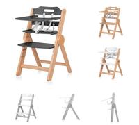 Chipolino Chaise haute enfant Cacao bois Chaise escalier, repose-jambes, pliable, coloris:gris