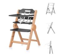 Chipolino Chaise haute enfant Cacao bois Chaise escalier, repose-jambes, pliable, coloris:gris