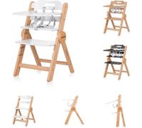 Chipolino Chaise haute pour enfant Cacao bois, chaise à escalier, repose-jambes, pliable, sangle blanche