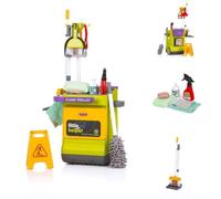 Chipolino Chariot de Nettoyage pour Enfants 16 pièces, plumeau, Balai, Seau, Coloris:bigarré