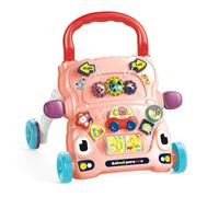 Chipolino FUNNY ANIMALS pink : Déambulateur multifonctionnel. 6+ mois. Stimule la marche, l'équilibre et la coordination. Lumières, sons et jouets colorés. 2 piles AAA (non incluses). Conforme à la