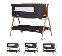 Chipolino Lit bébé Sweet Dreams avec roulettes, lit d'appoint, matelas, anti-reflux noir