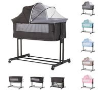 Chipolino Lit d'appoint 2 en 1 Zen Parc Moustiquaire Matelas Roues Frein, coloris:noires