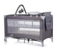 Chipolino Lit de voyage Luna 2 niveaux Matelas à langer, pliable, arche de jeu, coloris:gris clair