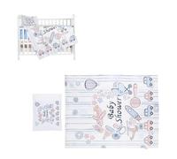 Chipolino Literie bébé 3 pc couverture 130 x 100 cm, housse 45 x 35 cm, draps, coloris:bleu clair