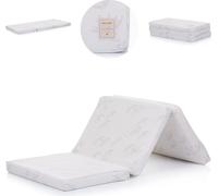 Chipolino Matelas pour lit bébé Pliable 120 x 60 x 6 cm Bambou, Housse Lavable, Coloris:Blanc